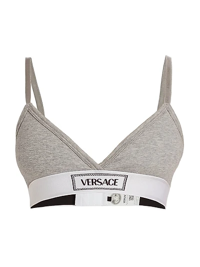 Rib-Knit Logo Bralette