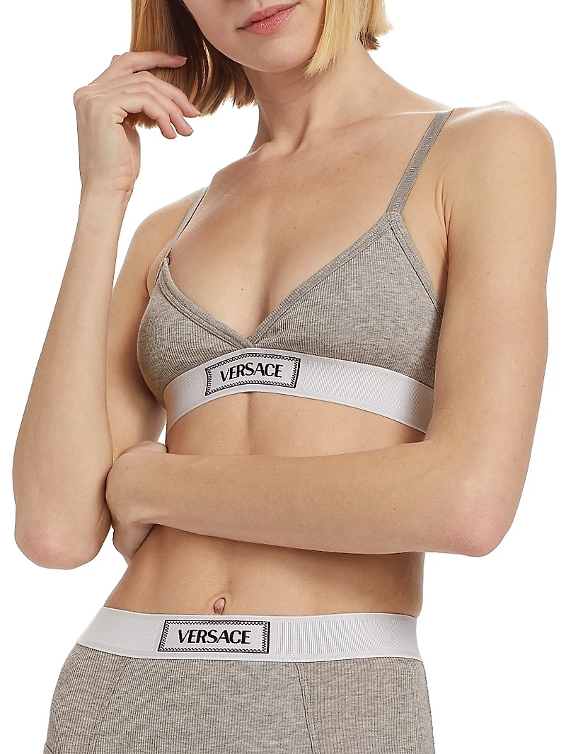 Rib-Knit Logo Bralette