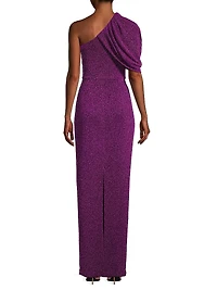 Egan Metallic One-Shoulder Gown