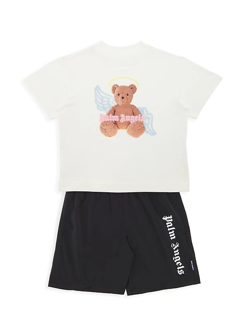 Little Boy's & Boy's Logo Swim Shorts