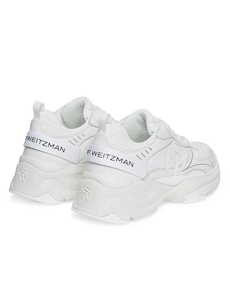 Mesh & Leather Trainer Sneakers