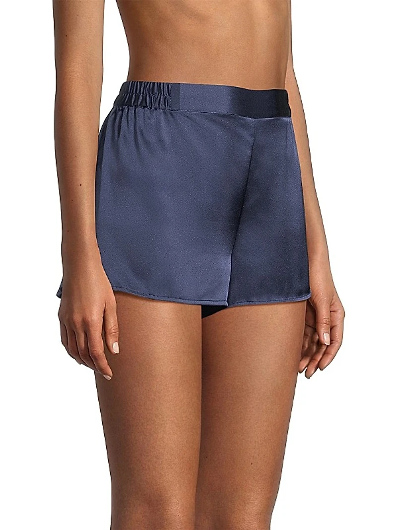Elasticized Silk Shorts