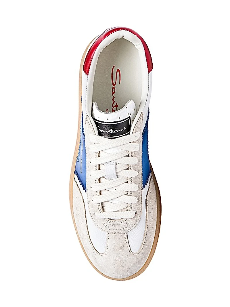 Colorblocked Leather Low-Top Sneakers