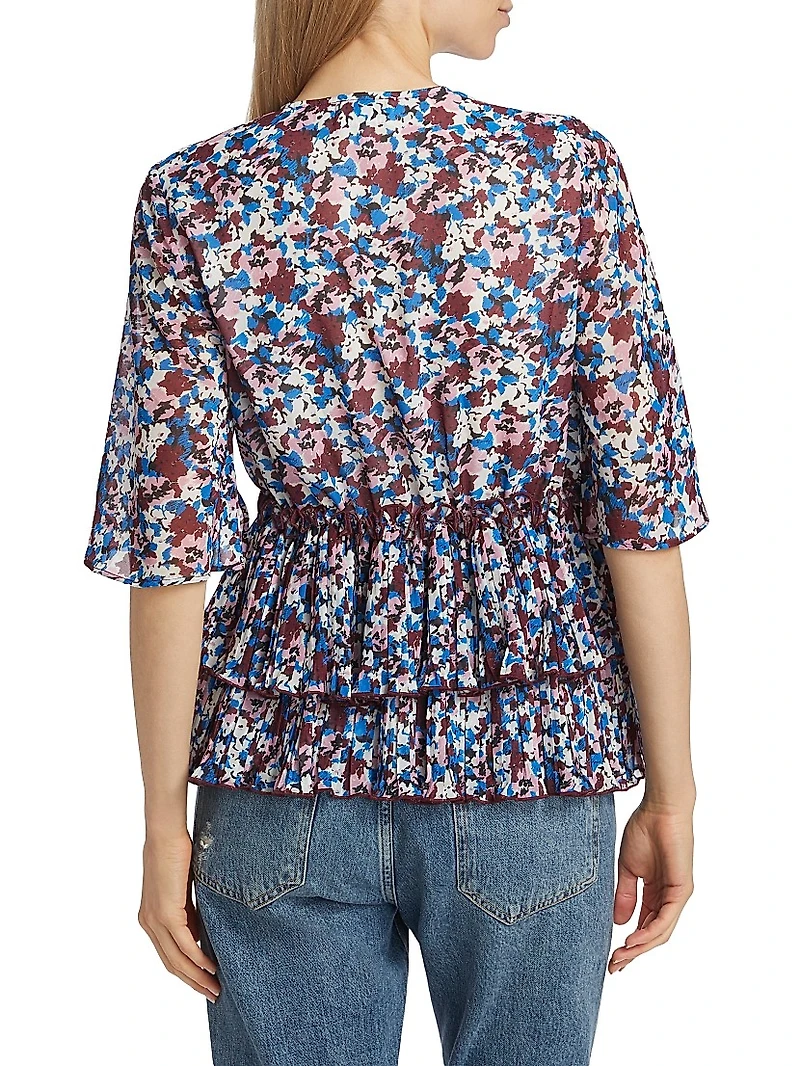 Tiered Printed Georgette Blouse