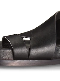 Jalen Leather Ankle-Wrap Sandals