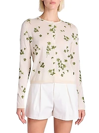 Floral Cotton Knit Cardigan