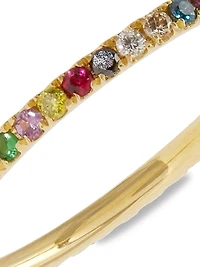 Classic Thread 18K Yellow Gold & Rainbow Multi-Stone Ring