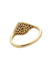 Evil Eye 18K Yellow Gold, Diamond, Tsavorite & Sapphire Cats Eye Ring