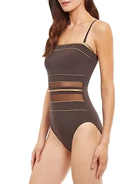 Onyx Striped One-Piece Swimsuit