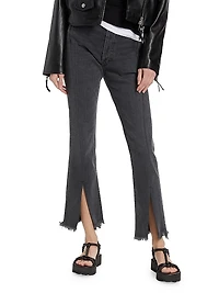 Straight-Leg Split-Hem Jeans