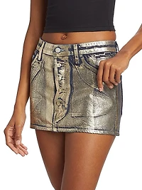 Metallic Foil Miniskirt
