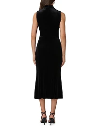 Audrey Velvet Draped Midi-Dress