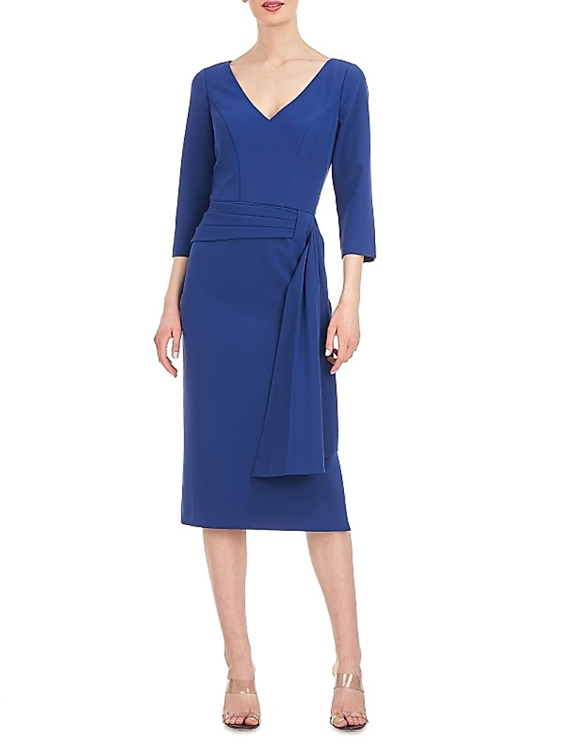 Ryder Crepe V-Neck Midi-Dress