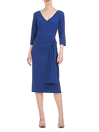Ryder Crepe V-Neck Midi-Dress
