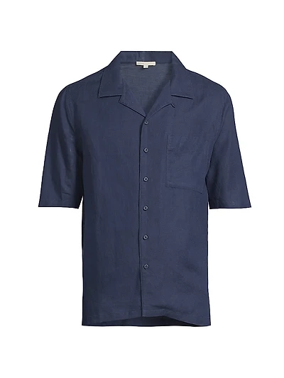Linen-Blend Camp Shirt