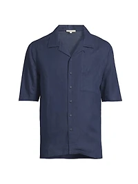 Linen-Blend Camp Shirt