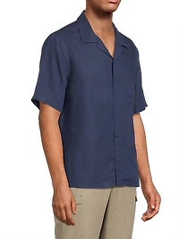 Linen-Blend Camp Shirt