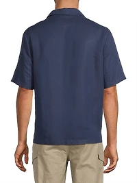 Linen-Blend Camp Shirt