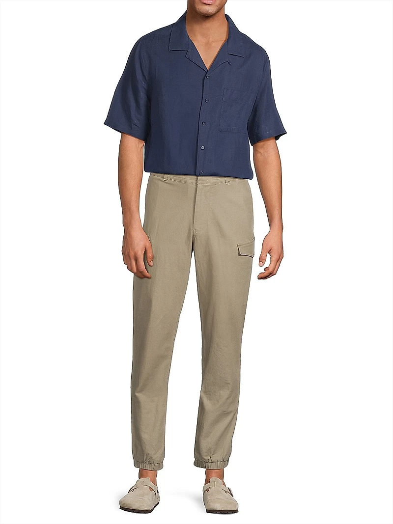 Linen-Blend Camp Shirt