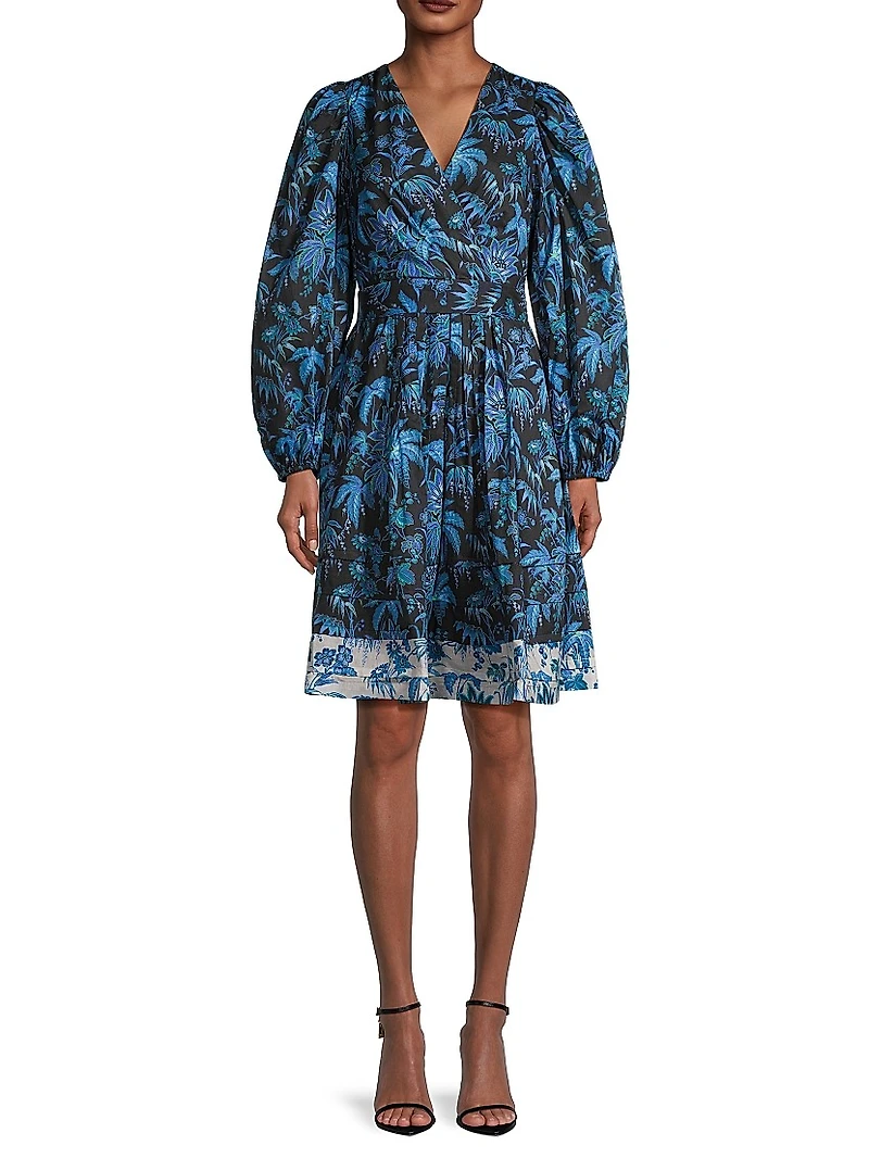 Harmony Floral Cotton Tie-Waist Minidress