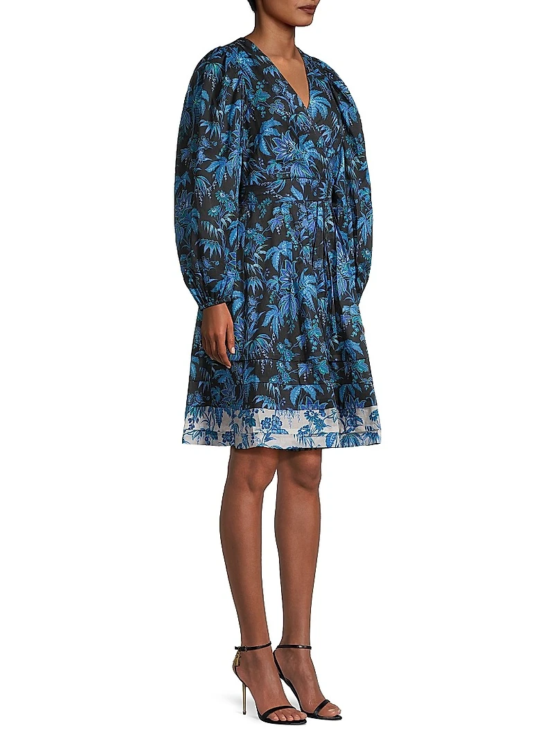 Harmony Floral Cotton Tie-Waist Minidress