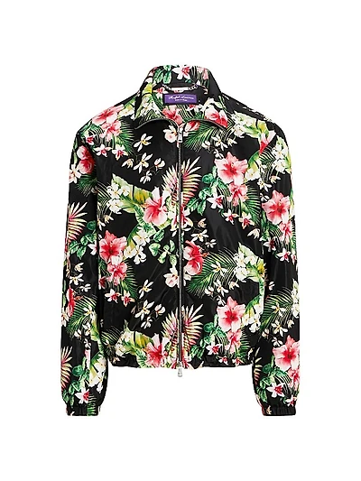 Kellen Floral Zip-Up Bomber Jacket