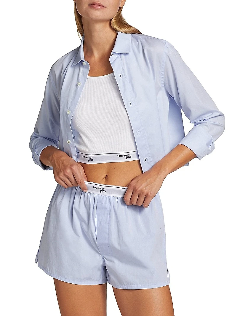 Chambray Cropped Shirt