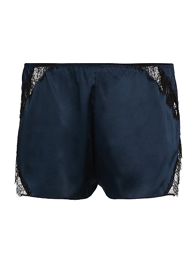 Lace Inset Silk Tap Shorts