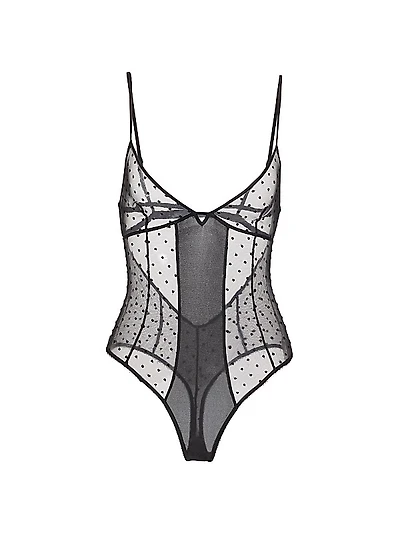 Merci Dotted Tulle Bodysuit