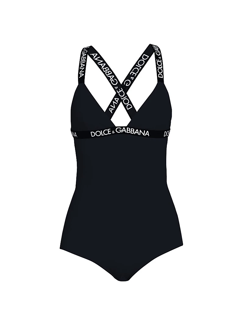 Logo-Strap One-Piece Swimsuit