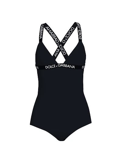 Logo-Strap One-Piece Swimsuit