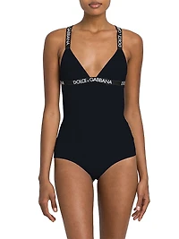 Logo-Strap One-Piece Swimsuit