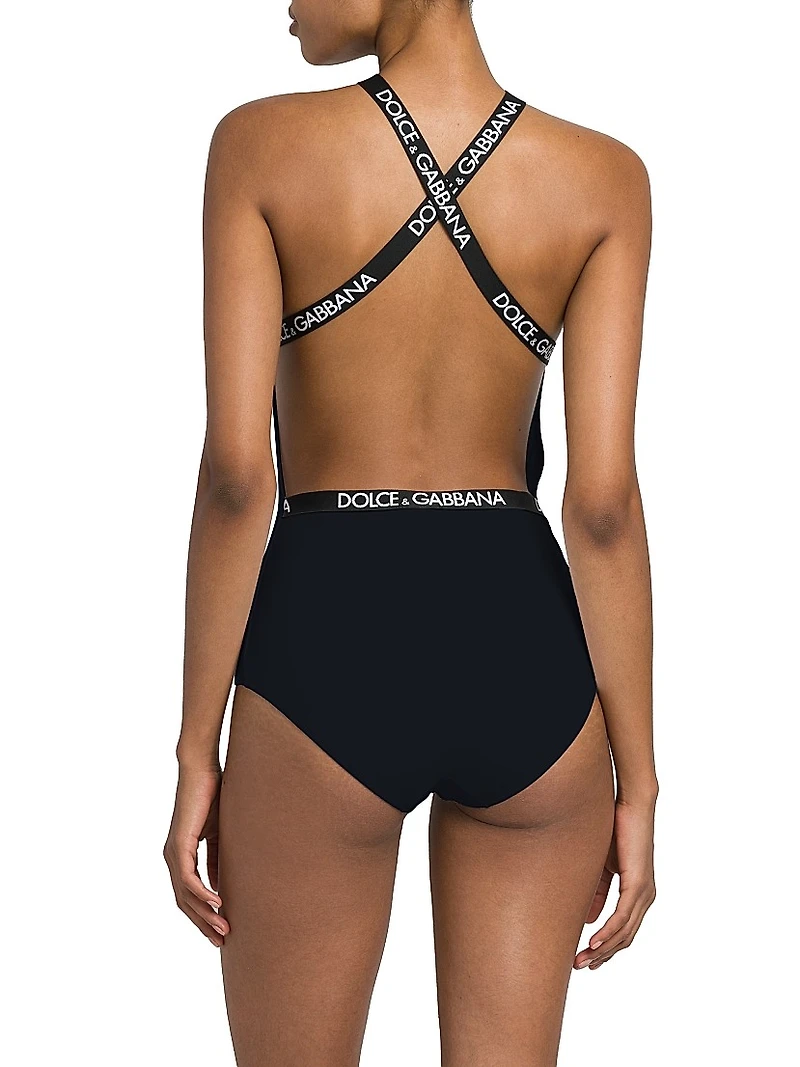 Logo-Strap One-Piece Swimsuit