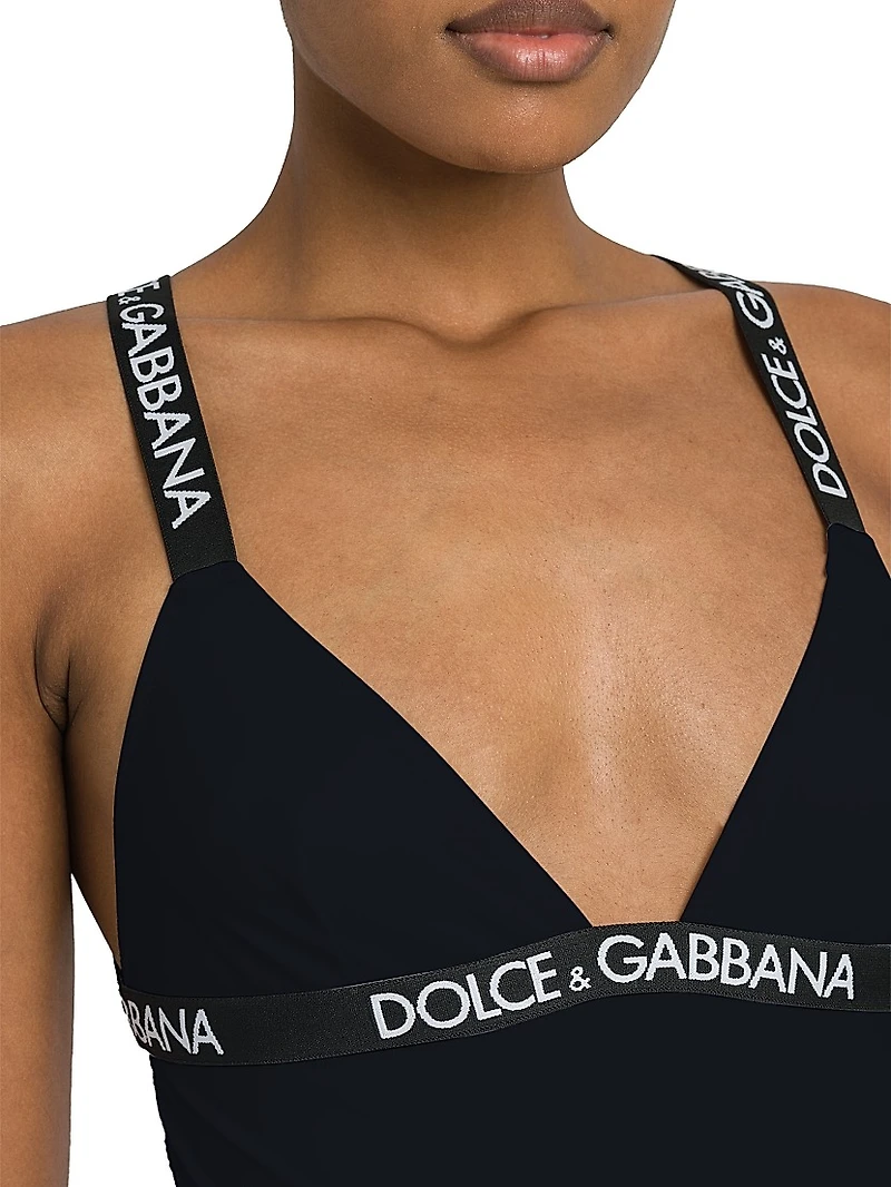 Logo-Strap One-Piece Swimsuit