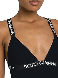 Logo-Strap One-Piece Swimsuit