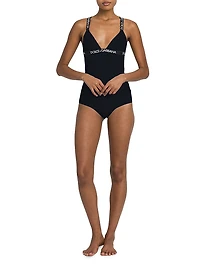 Logo-Strap One-Piece Swimsuit
