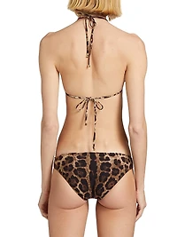 Leopard Triangle Bikini Top