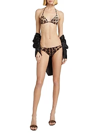 Leopard Triangle Bikini Top