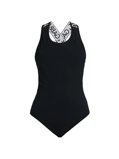 Logo-Strap One-Piece Swimsuit