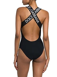 Logo-Strap One-Piece Swimsuit