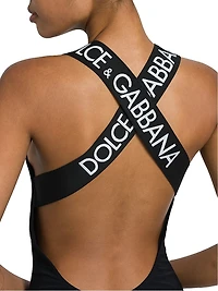 Logo-Strap One-Piece Swimsuit