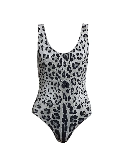 Leopard Sleeveless One-Piece Swimsuit
