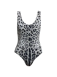 Leopard Sleeveless One-Piece Swimsuit
