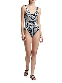 Leopard Sleeveless One-Piece Swimsuit