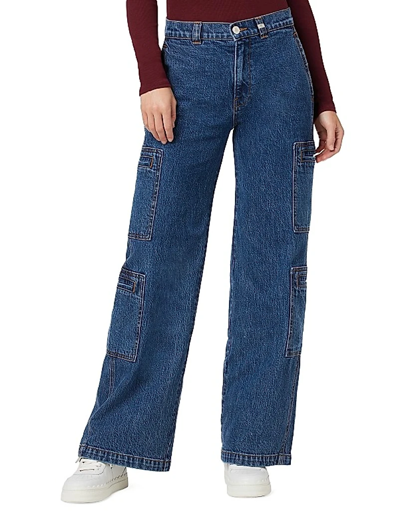 Wide-Leg Cargo Jeans