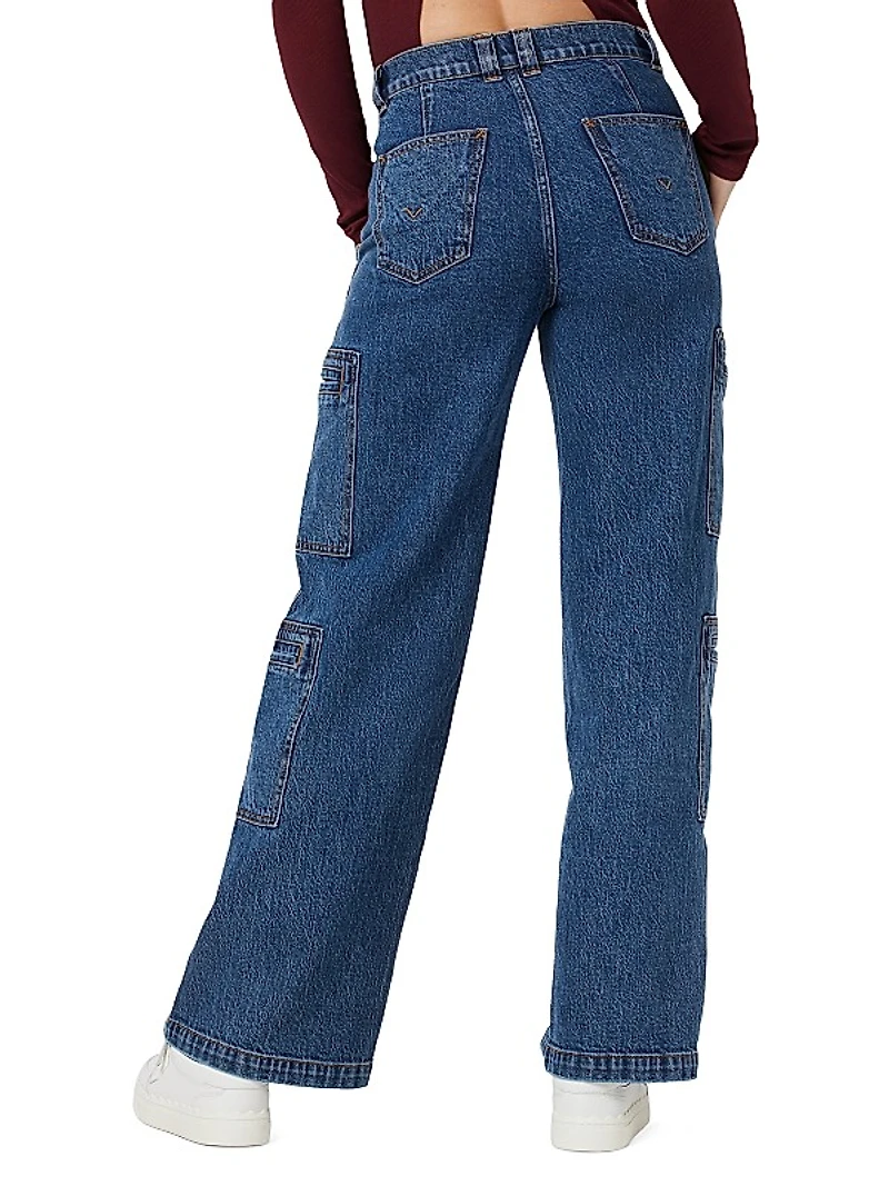 Wide-Leg Cargo Jeans