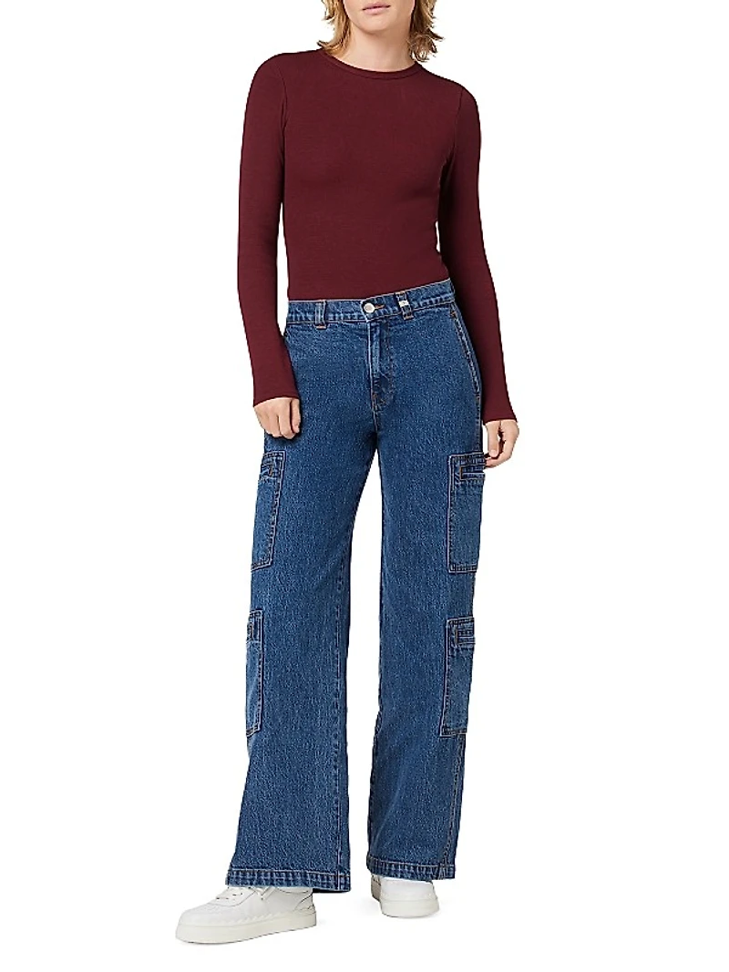 Wide-Leg Cargo Jeans