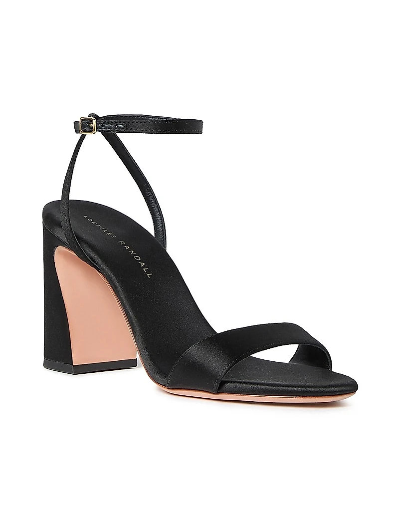 Malia 90MM Curved-Heel Satin Sandals