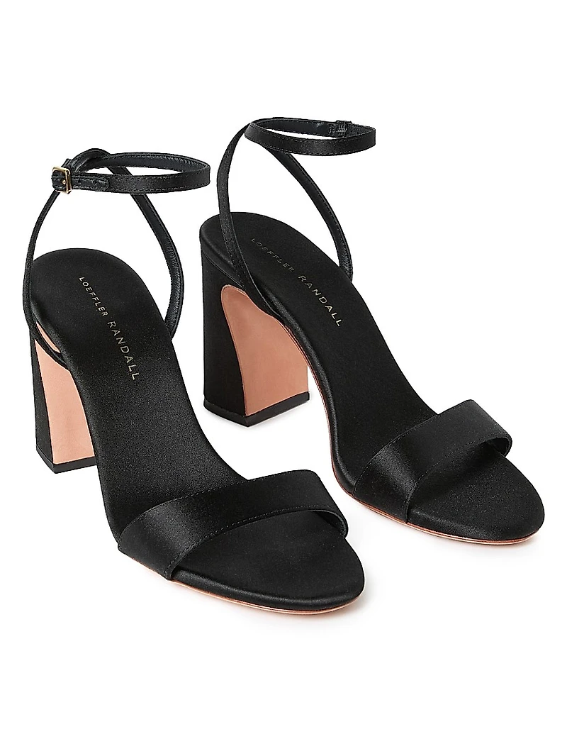 Malia 90MM Curved-Heel Satin Sandals