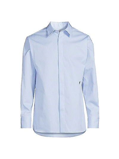 Pinstriped Cotton Button-Front Shirt